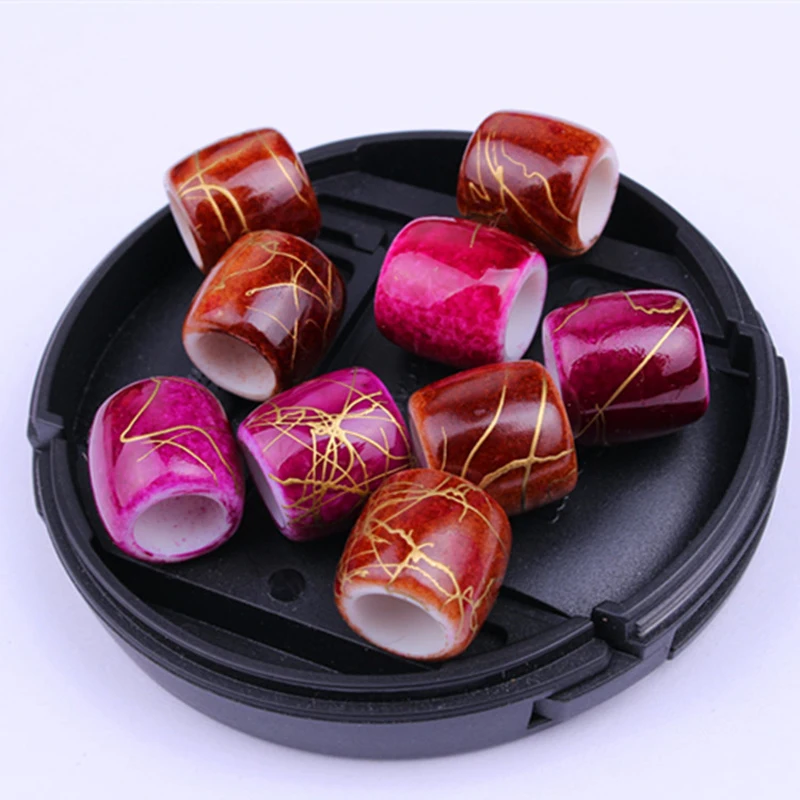 100pcs/bag Acrylic Hair Beads 6.8mm big Hole Dreadlock for Jumbo Braid Accessories | Красота и здоровье