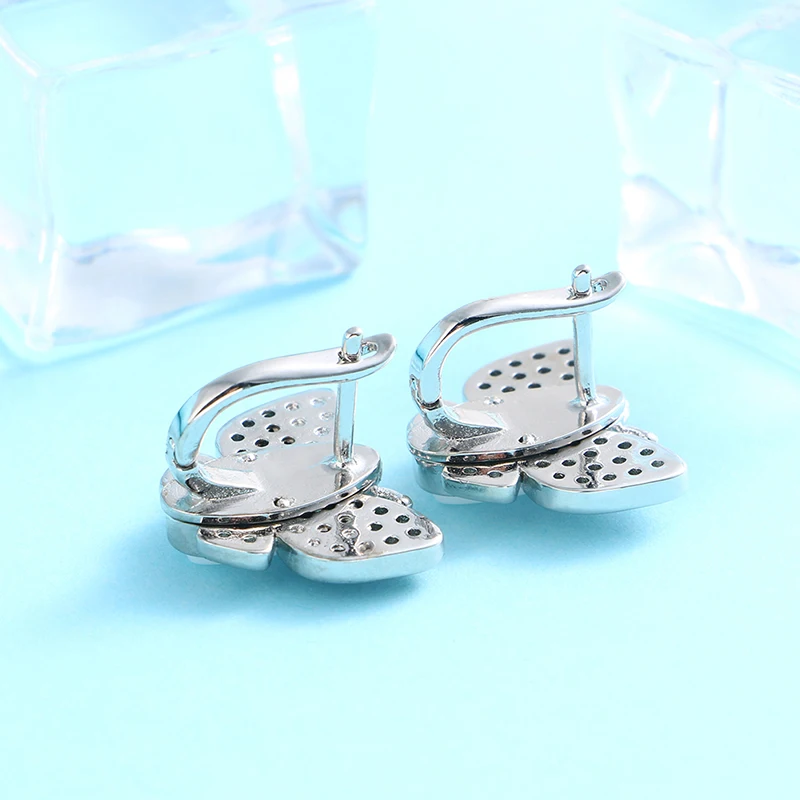 Европейские серьги-бабочки черно-белая цветная дрель вечерние аксессуары