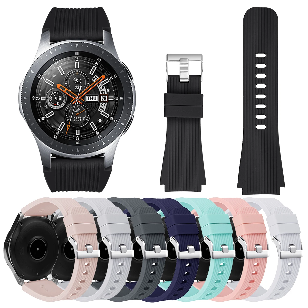Ремешок силиконовый для Samsung Galaxy Watch 46 мм спортивный сменный Браслет смарт часов