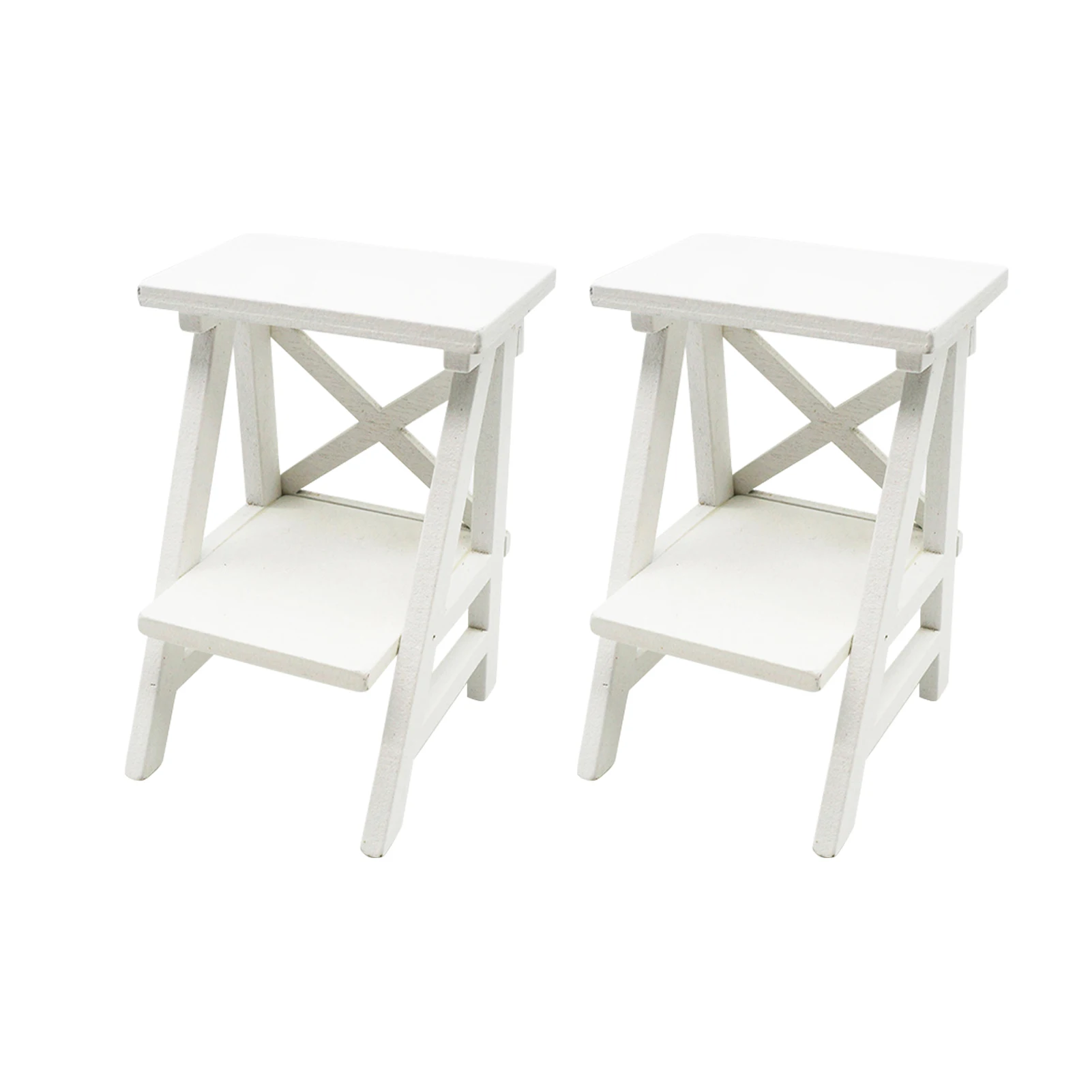 

2pcs Gift Miniature Chair Game Home Decor For Dollhouse Desktop Photography Prop Vintage Style Wood Decorate Bedroom Gift