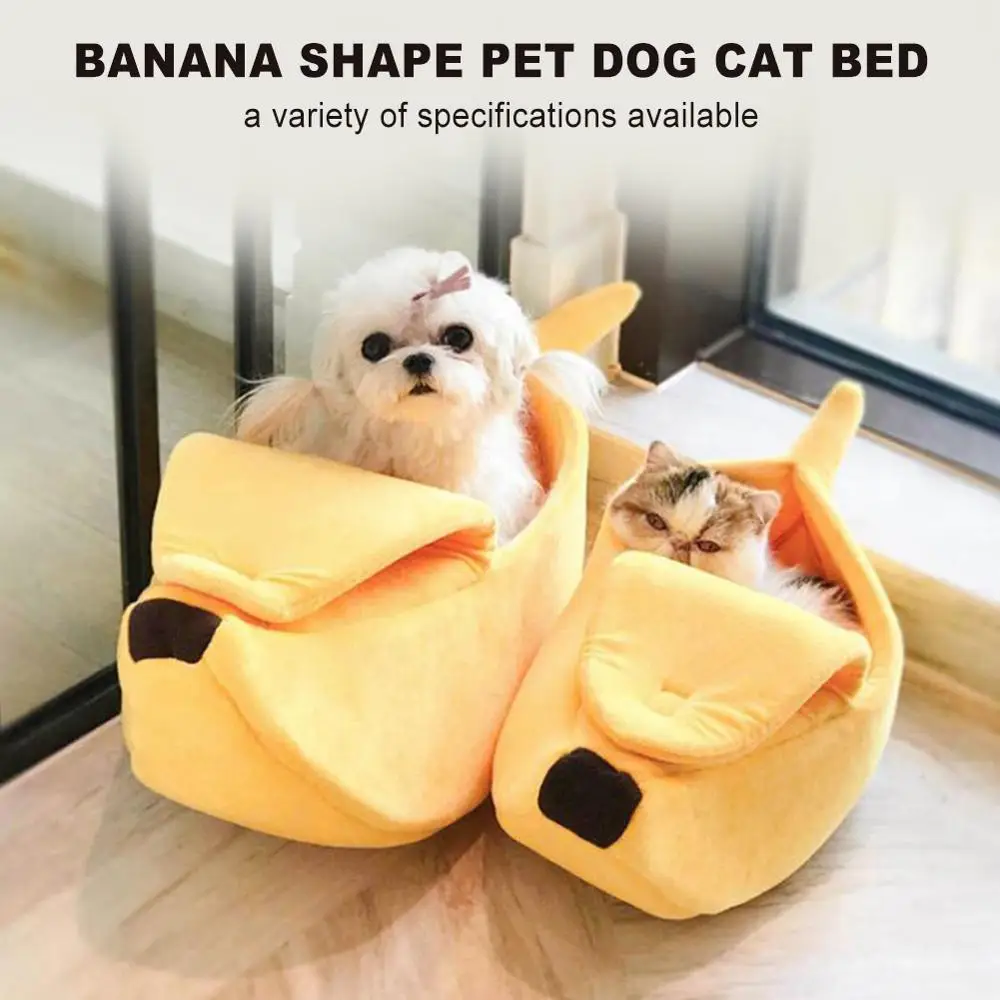 Забавный домик-кровать для кошки-банана милый уютный коврик кошки кровать теплая