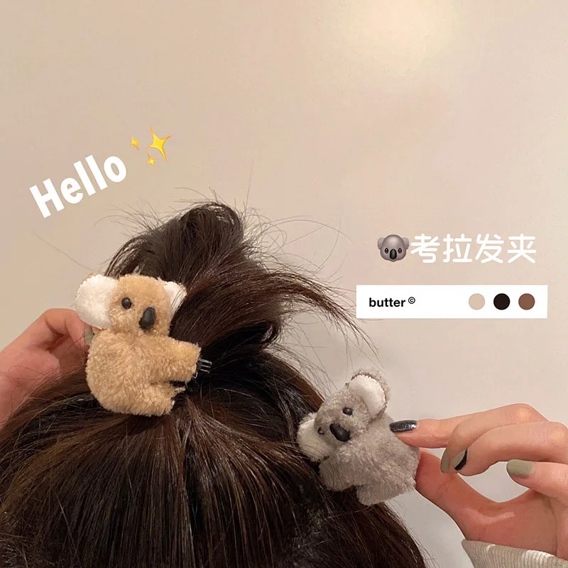 

Autumn Winter Women Creative Plush Koala Hair Clip Lovely Koala Bear Coala Duckbill Hair Clip Hairwear Fashion Hair Accessory