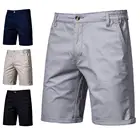 Шорты мужские однотонные с эластичным поясом, универсальные Прямые пляжные короткие штаны в деловом стиле, со средней талией, лето