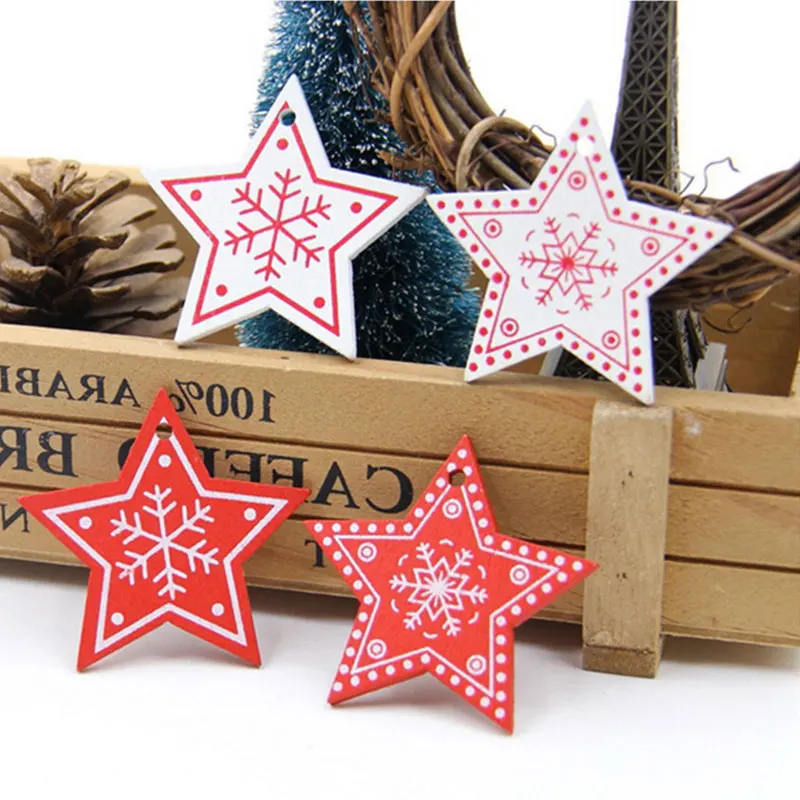 

10pcs / Set Christmas Accessories Pendant Love Christmas Tree Snowflake Bell Decoration Christmas Tree Hangtag