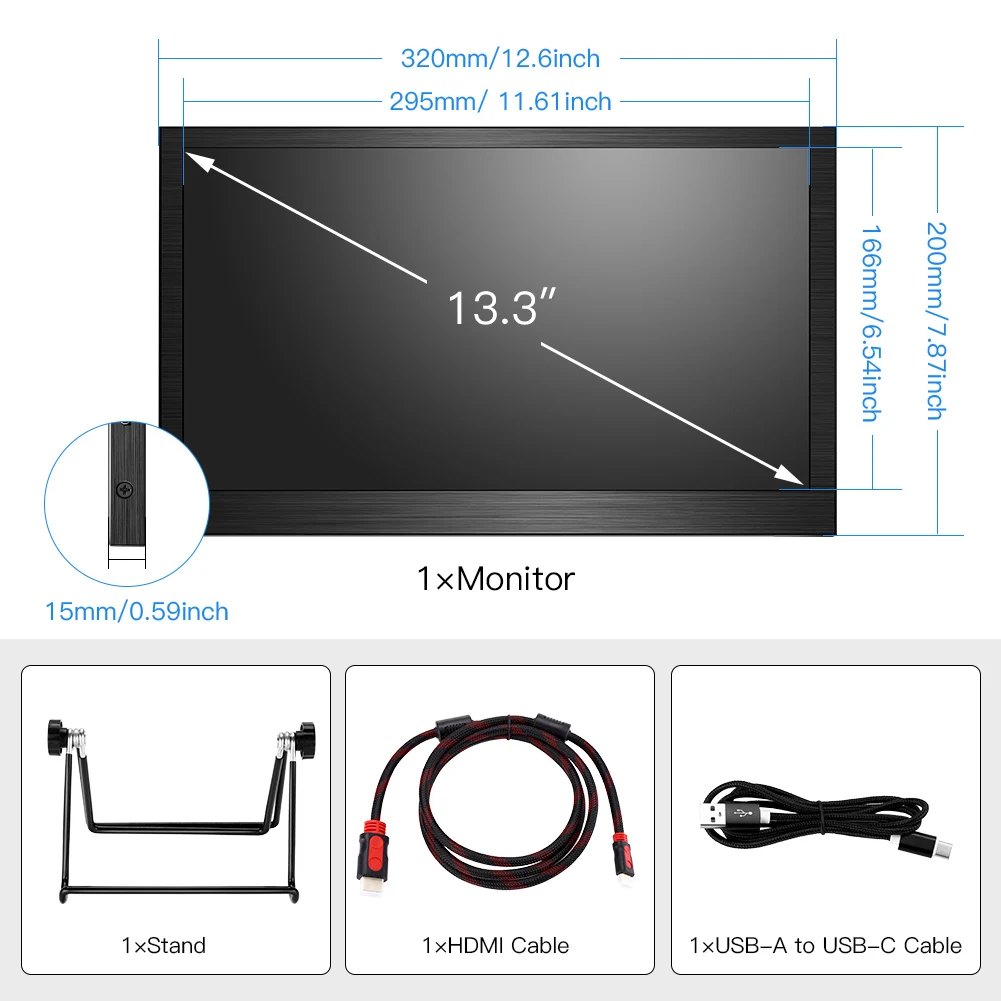 Eyoyo EM13F 13 &quotПортативный игровой монитор HDR FHD 1080P IPS светодиодный экран дисплей HDMI