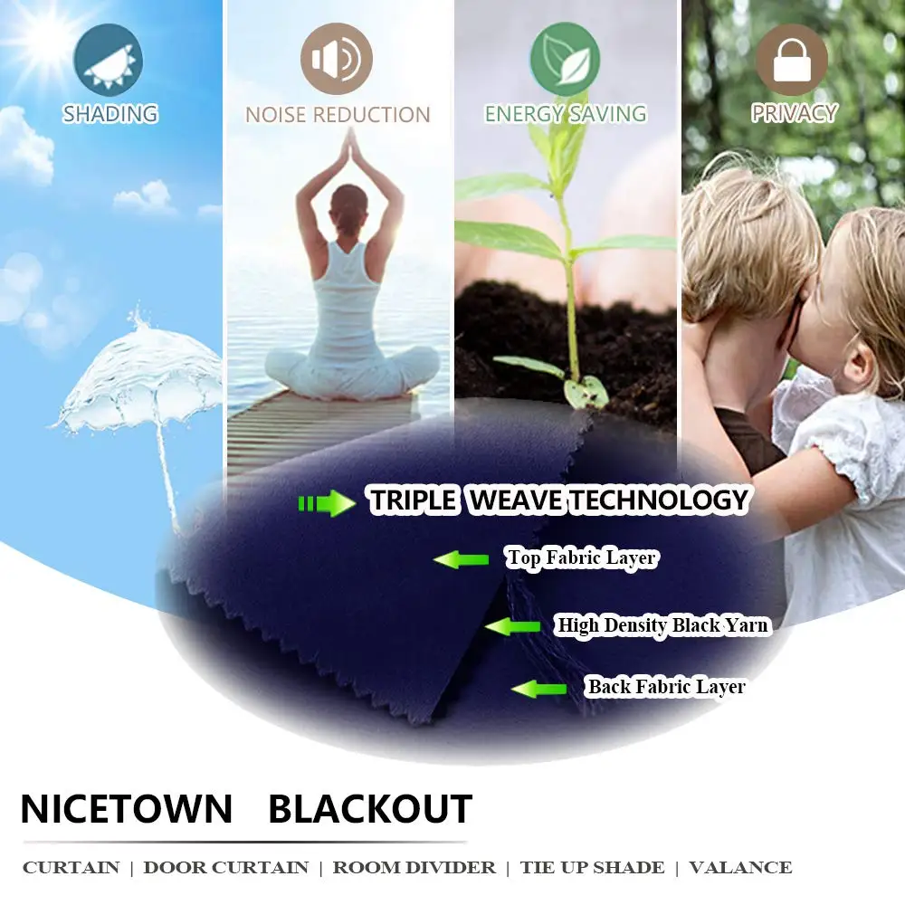 NICETOWN 1 шт. затемненная занавеска с вырезами в виде звезд 100% полиэстер детская