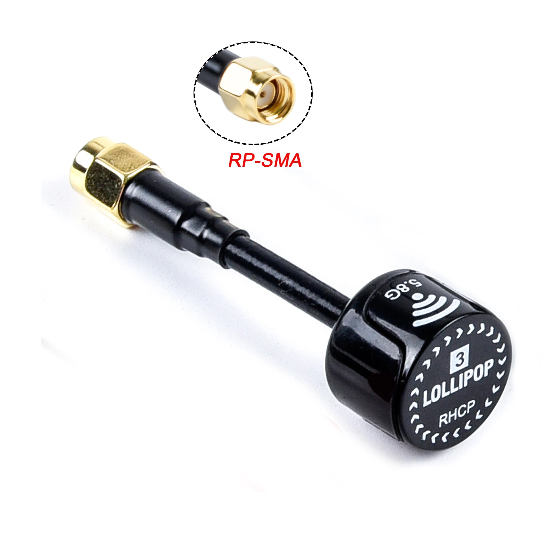 Lollipop RPSMA Black Пагода 2/леденец/BlackSheep/Stubby 5,8 ГГц FPV антенна SMA/RP-SMA/MMCX/UFL Разъем для RC FPV гоночный Дрон Квадрокоптер - Цвет: Lollipop RPSMA Black