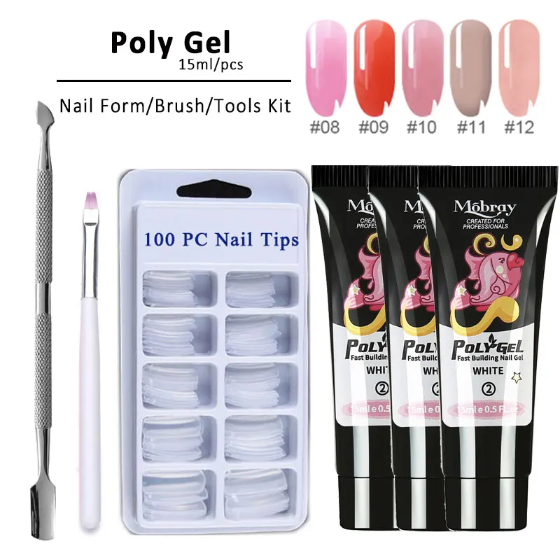 Набор полигелей для маникюра набор гель-лаков ногтей 6 цветов/набор УФ-гель-лаков