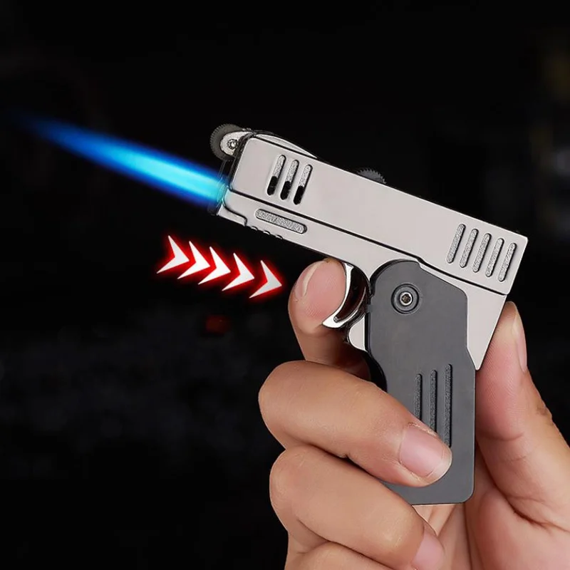 Металлическая ветрозащитная Зажигалка газовые зажигалки с бутаном двойная для