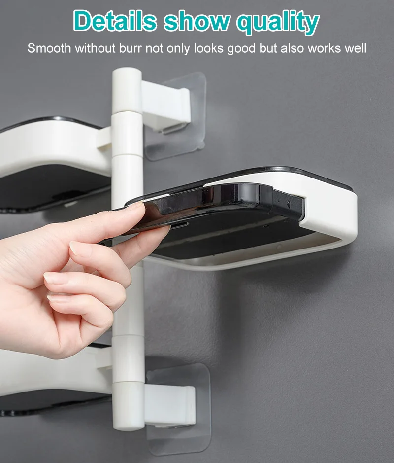 

Wall Hanging Rotating Soap Box Non Perforated Rotatable Drain Soap Box Wall Mounted Multi-layer Soap Box Two/three/four Layers