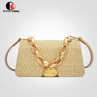 cg satchel designer woven chain crossbody straw bag 2021 fashion summer designer shoulder totes bag brand purses and handbags