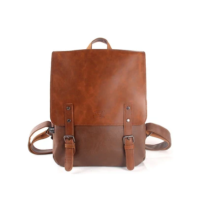 Модный женский рюкзак, мужской рюкзак для путешествий, Mochilas, школьная мужская кожаная деловая сумка, большая сумка для ноутбука - Цвет: Brown