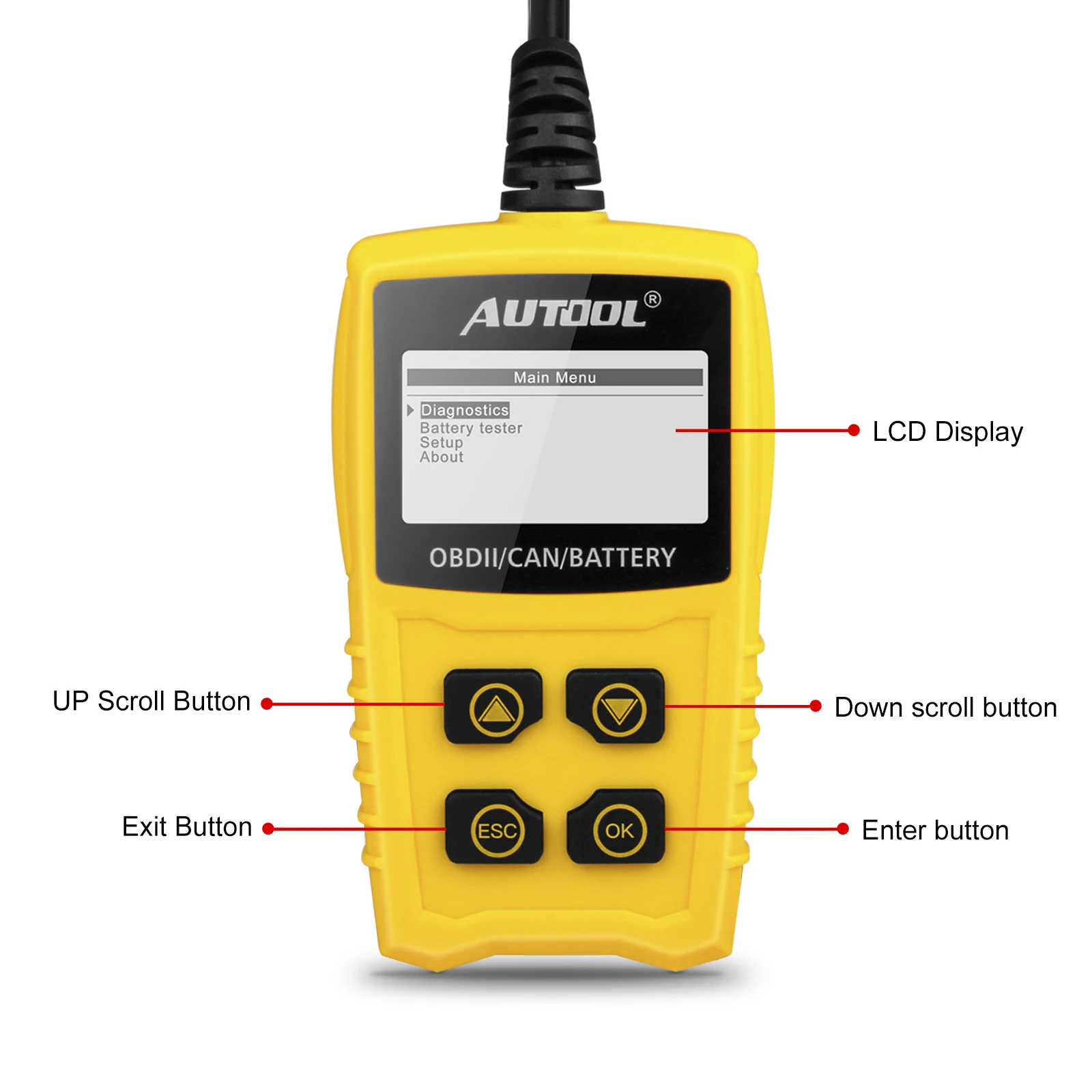 AUTOOL CS330 OBD считыватель кодов Сканер OBDII диагностический инструмент 12 В тестер
