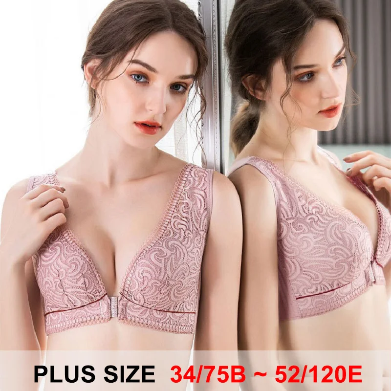 

BCDE чашки большой бюстгальтер; Бюстгальтер без косточек небольшого размера; Женский бюстгальтер с эффектом пуш-ап с пряжкой спереди стиль жи...