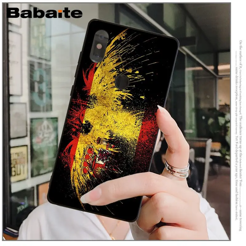 Черный силиконовый чехол Babaite из ТПУ с испанским флагом для телефона Xiaomi Mi 6 8 SE Note 3