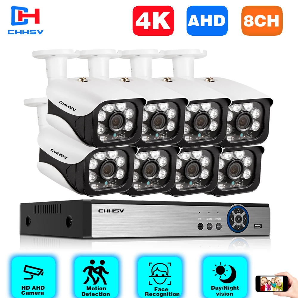 

Комплект видеонаблюдения CHHSV, 8 Мп, HD, 8 каналов, 4K, DVR