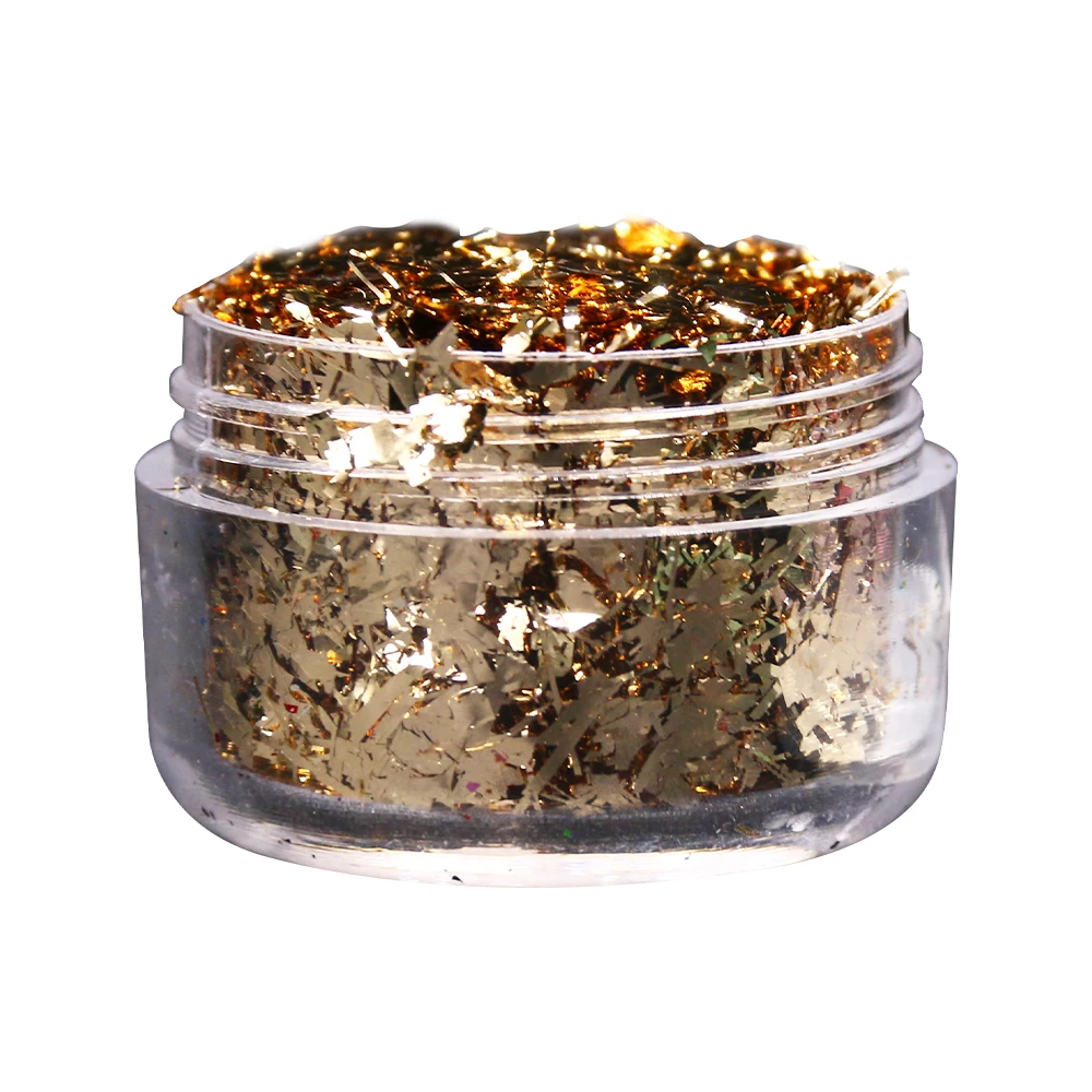 Хлопья с золотыми листьями для украшения ногтей живопись художественное ремесло