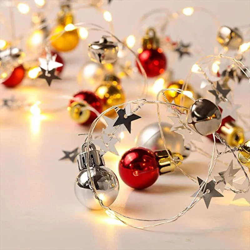 

2M LED String Lights Christmas Fairy Tale Garland Bell Decoration New Year Party Light Battery Powered Garden Decoration 2022