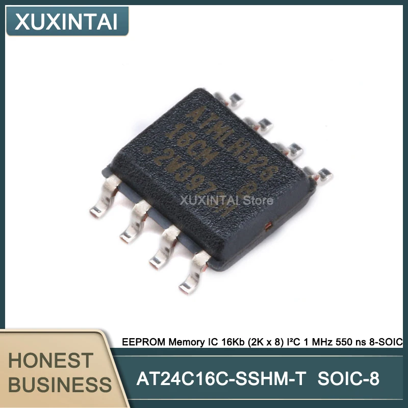 

50Pcs/Lot AT24C16C-SSHM-T AT24C16 EEPROM Memory IC 16Kb (2K x 8) I²C 1 MHz 550 ns 8-SOIC