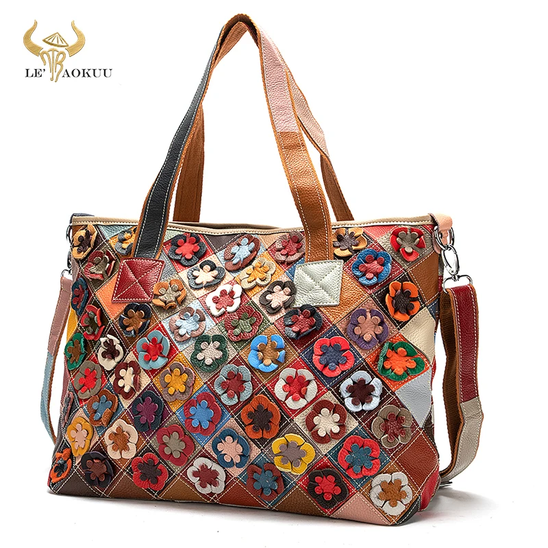 Multi-Color Soft Leather Brand Luxury Ladies Patchwork Large Shopper Purse Handbag Shoulder bag Women Design Female Tote bag 668