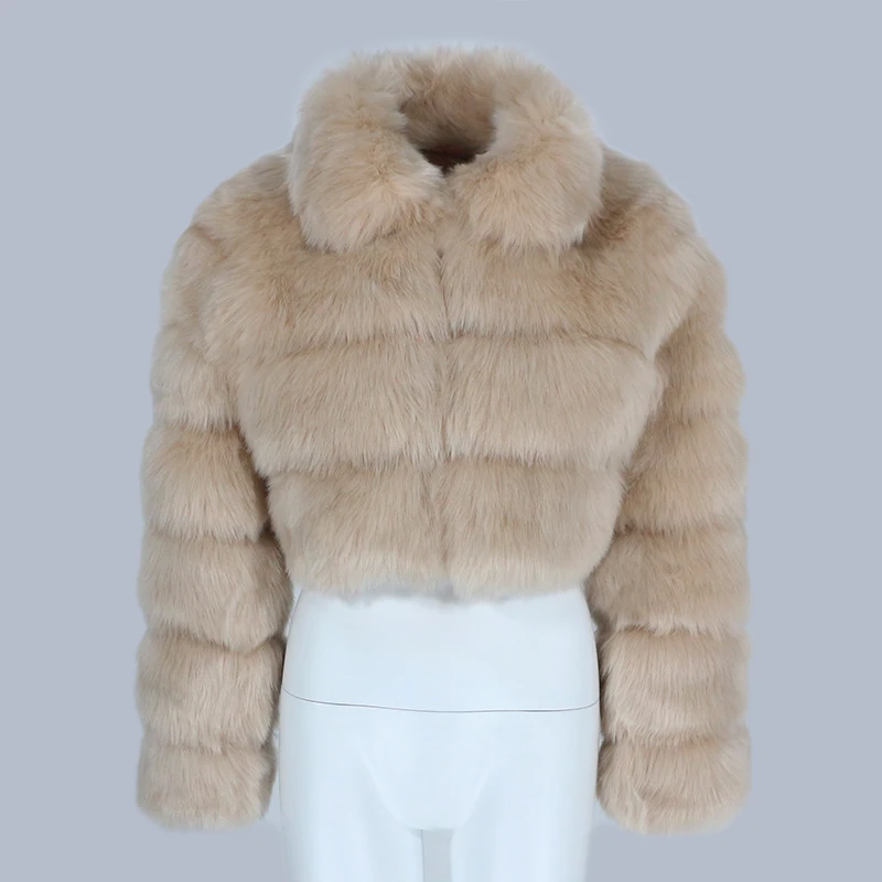 

Furyourself 2021 Luxury Autumn Winter Jacket Women Faux Fox Fur Coat Fluffy Thick Warm Short Outerwear Streetwear Brand Zipper