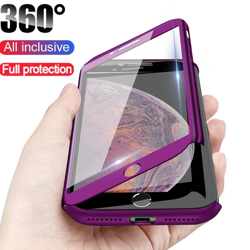Роскошный 360 Полный Чехол чехол для телефона iPhone 6 6s 7 8 Plus PC защитный X XS MAX XR со