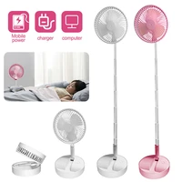 usb rechargeable folding telescopic floor fan portable mini summer fan for household bedroom desktop table fan cooling cooler