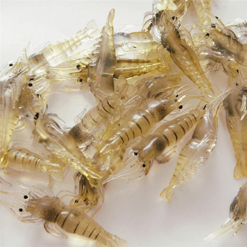 Приманка Мягкая креветка 10/20 шт. травяная экологически безопасная пластиковая