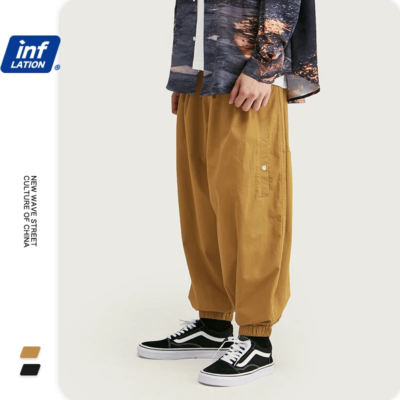 Мужские Широкие штаны для бега с дизайном INFLATION осенние мужские мешковатые