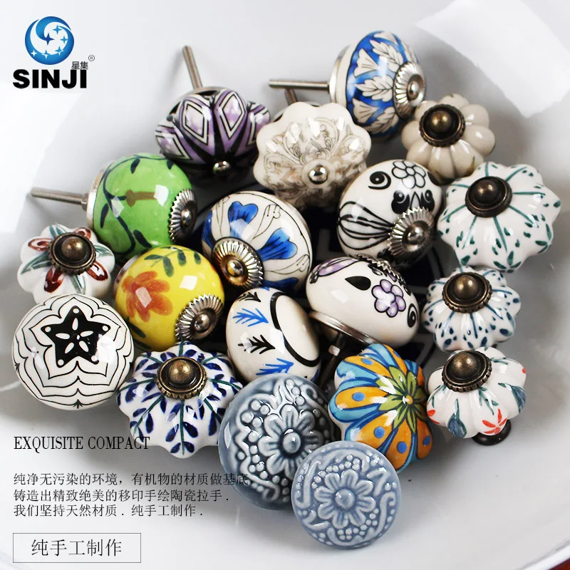 Ручная роспись керамического классического ящика шкафа тянет ручка