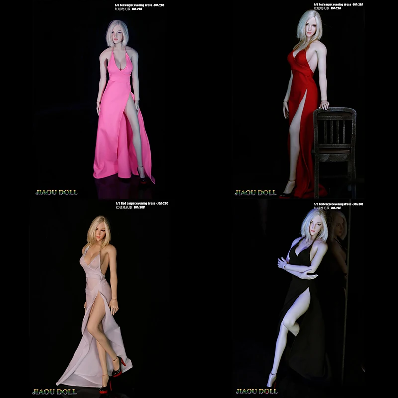 

Женское вечернее платье на бретельках, длинная юбка 12 дюймов, подходит для коллекции, 1/6