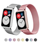 Ремешок для Huawei Watch FIT, аксессуары для браслета, Магнитная Петля, металлический браслет из нержавеющей стали, ремешок для Huawei Watch fit 2021