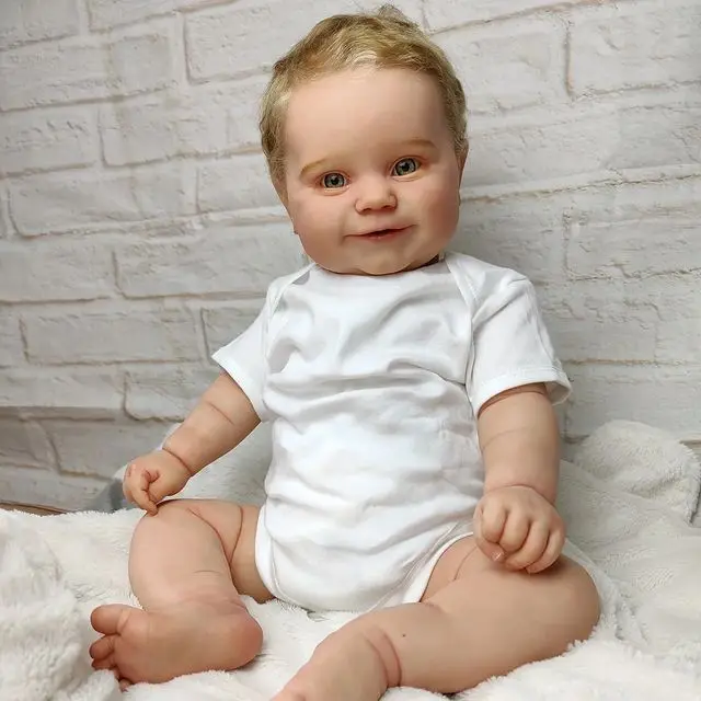 

60CM / 50CM Finished Doll bebe Reborn Painted as in Picture newborn baby Boy With rooted Hair Lifelike Hand Painted Art Doll