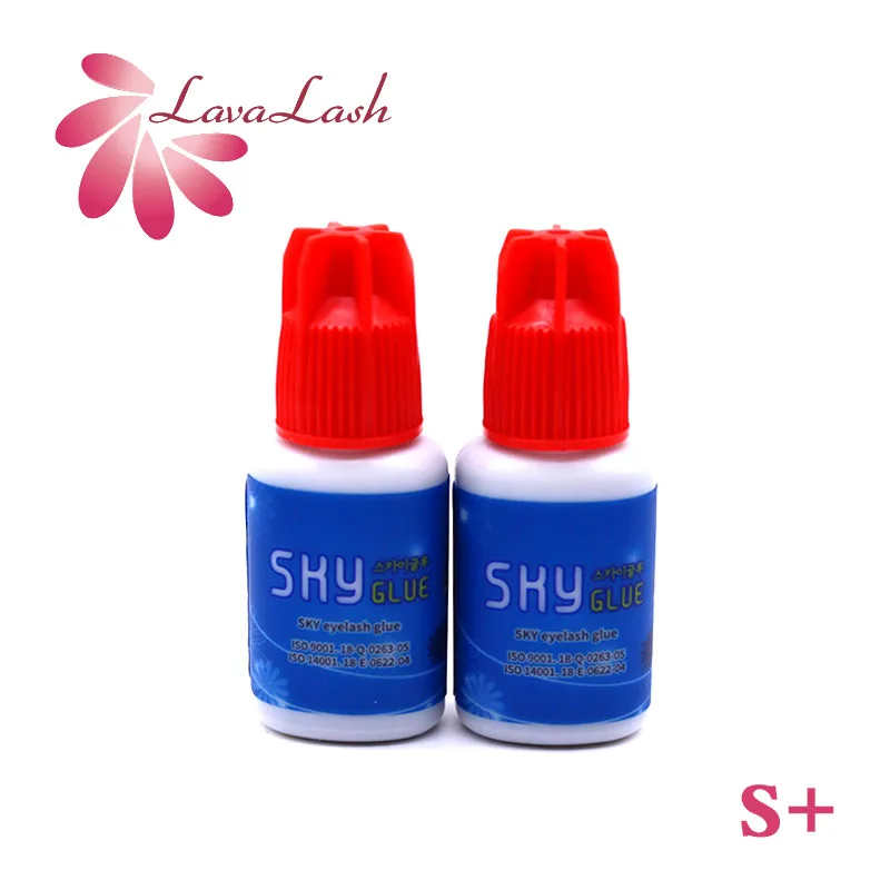 

2 Bottles Original Korea Sky Glue S+ for Eyelash Extension MSDS Adhesive Glue 5ml 1-2s Drying Time Lasting 5-6 Weeks Beauty Shop