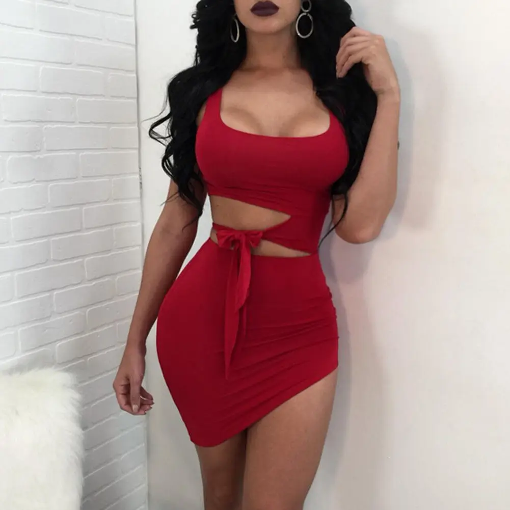 

Fashion Sexy Party Dress Women Hypotenuse Hollow Out High Waist Sexy Package Hip Short Mini Dresses Evening Club Dress
