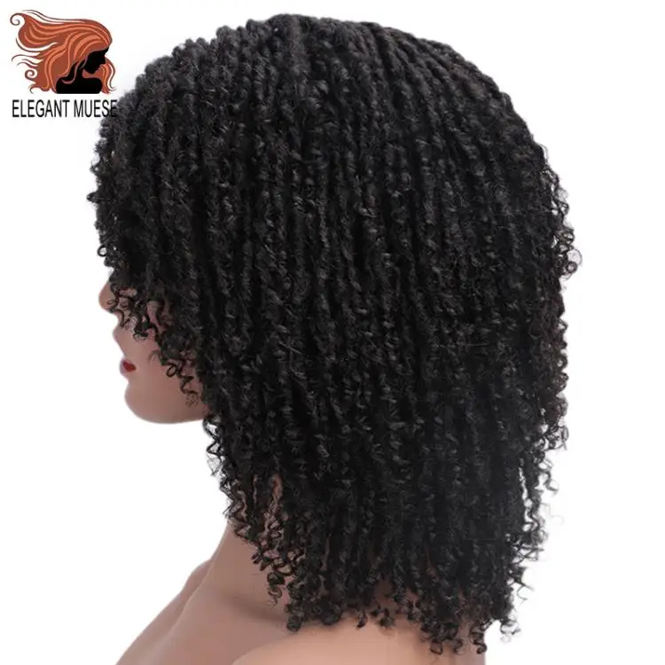 Elegant MUSES короткие синтетические парики для Для женщин 6 дюймов длинные мягкие Faux locs волосы парик с эффектом деграде(переход от темного к черный жук, вязанные крючком парики из косичек