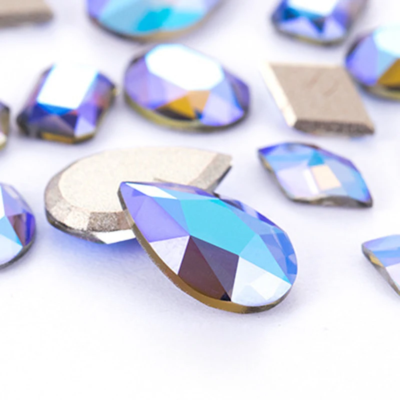 7x10 мм детали для ногтей стразы наклейка с плоской задней стороной ногтевого