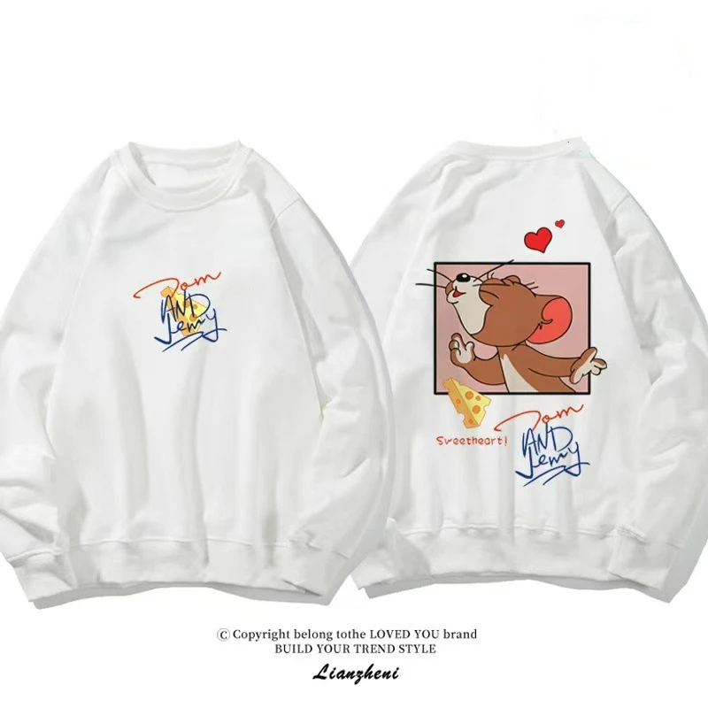 Кот Том и Джерри мышь Симпатичные Парные вещи для влюбленных Одежда Футболка с