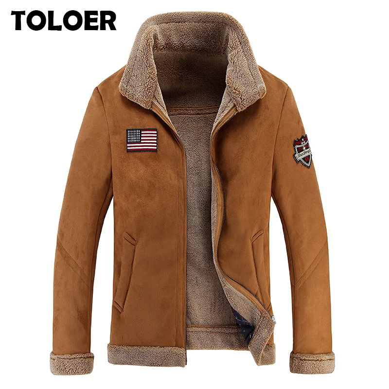 

Fleece Winter Jacket Men 2022 Soft Shell Warm Army Pilot Men's Teddy Jackets Male New Fashion Thick Aviator Motorcycle Fur Coats