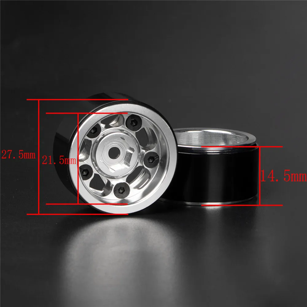 

Aluminum Beadlock Wheel Rim Set for Axial SCX24 Deadbolt C10 JLU B-17 RC Car Accessories