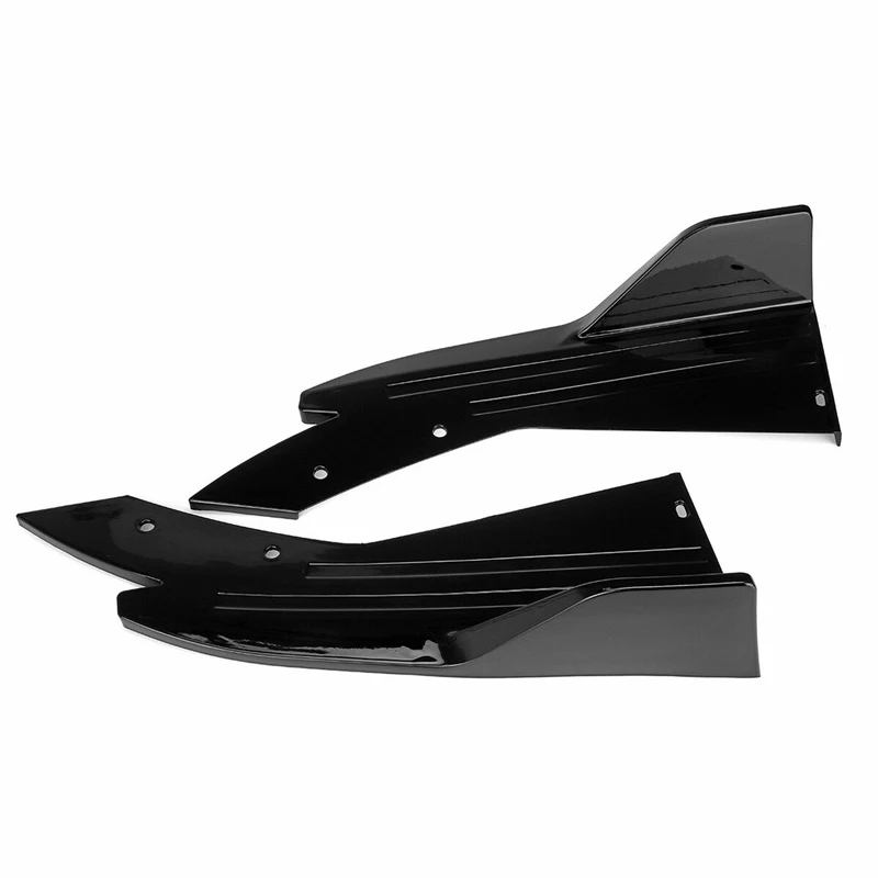 

2PCS Carbon Fiber Car Rear Bumper Lip Winglets Side Skirt Splitters Spoiler Lips Wing Trim Bumper Splitter Decorative Pretective