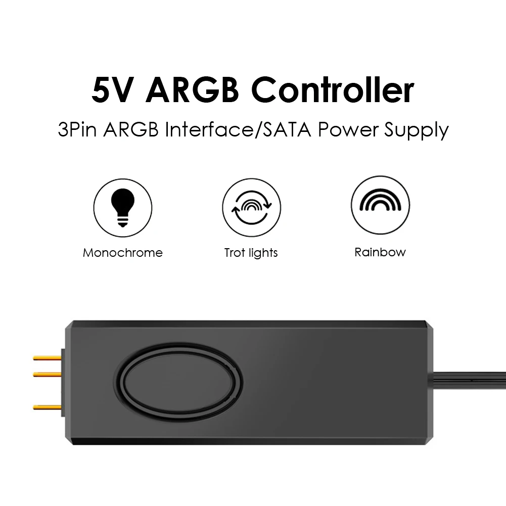 Контроллер ARGB 5В 3Pin SATA Pin светильник питания в полоску для настольного компьютера