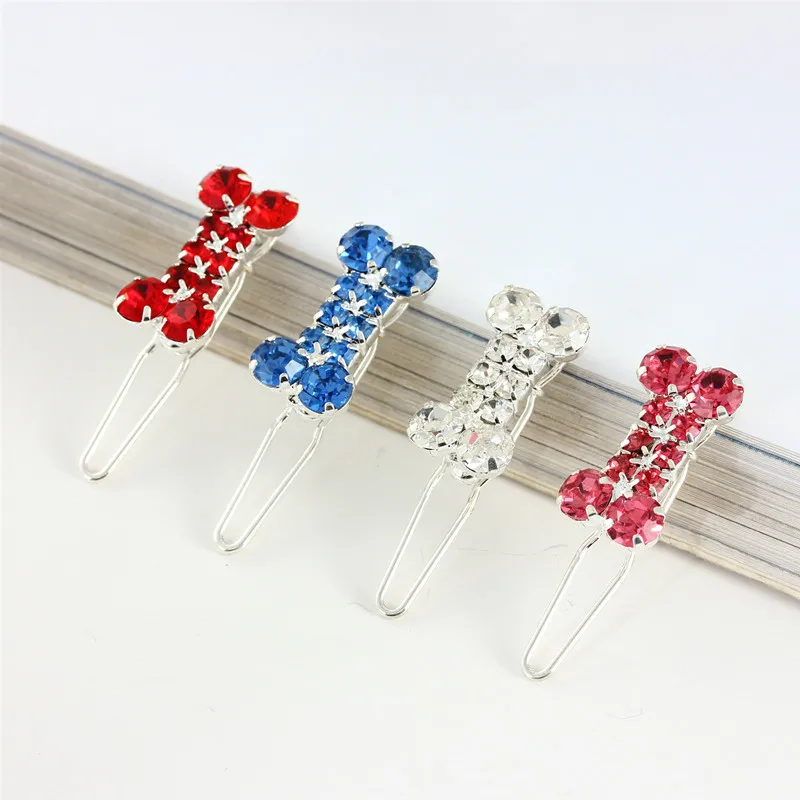 

Creative Crystal Dog Bone Hair Clip Crown Hairpin Pet Grooming Barrettes Hairgrip Headwear Hair Accessories