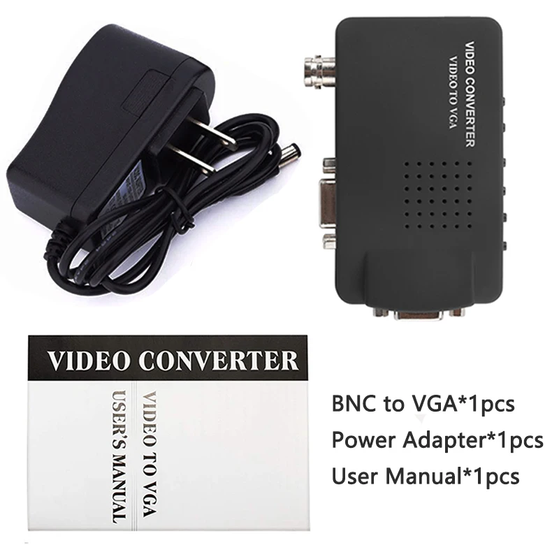 with Power Adapter Wiistar BNC к VGA видео конвертер S-Video VGA вход к ПК VGA выход адаптер цифровой переключатель коробка для ПК MACTV камера DVD DVR - Цвет: with Power Adapter