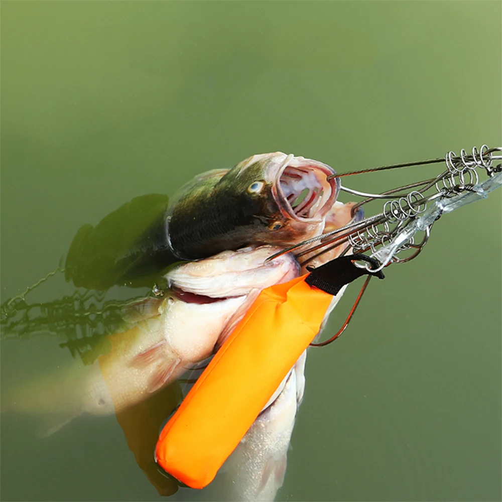5 in 1 Stainless Steel 5M Fishing Lock Buckle with Float Live Fish Stringer Tackle Accessories |