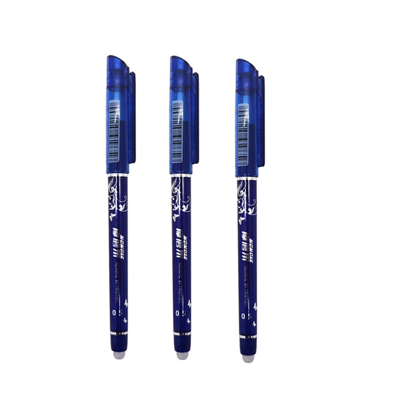 3 Pcs blue 3/6 шт./компл. стирающаяся ручка с пастой синий/черный для студентов канцелярские принадлежности ручка Универсальный гелевая ручка 0,5 мм наконечник письма Fluently сильное качество - Цвет: 3 Pcs blue