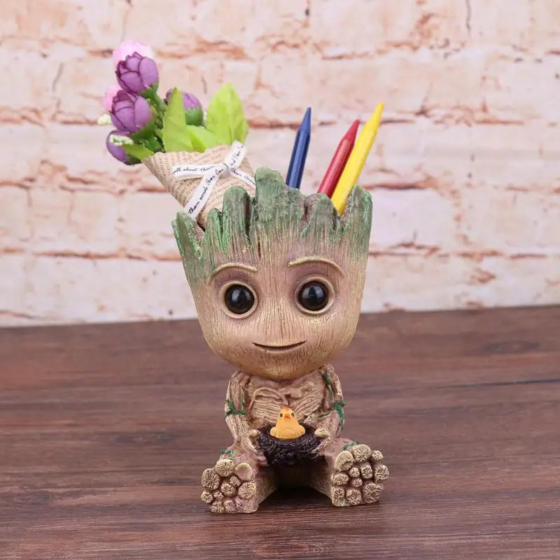 

Groot Planter Pot Baby Flowerpot Home Decor Action Figures Toy Pen Pot PVC Hero Model Crafts Figurine Pots for Flowers