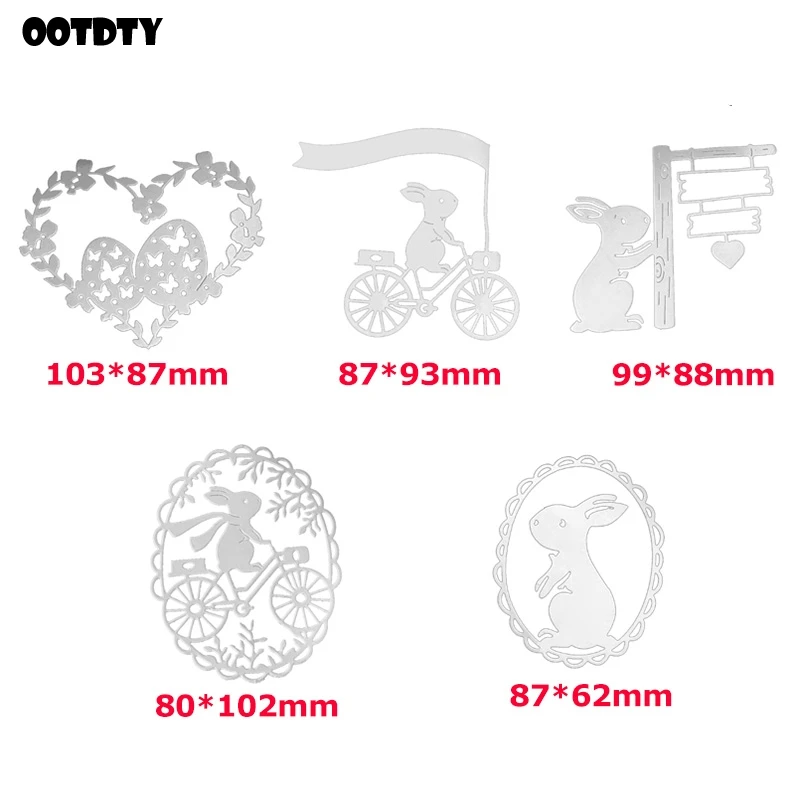 

Easter Bunny Cycling Metal Cutting Dies Stencil Scrapbooking DIY Album Stamp Paper Card Embossing Decor Craft New for 2021