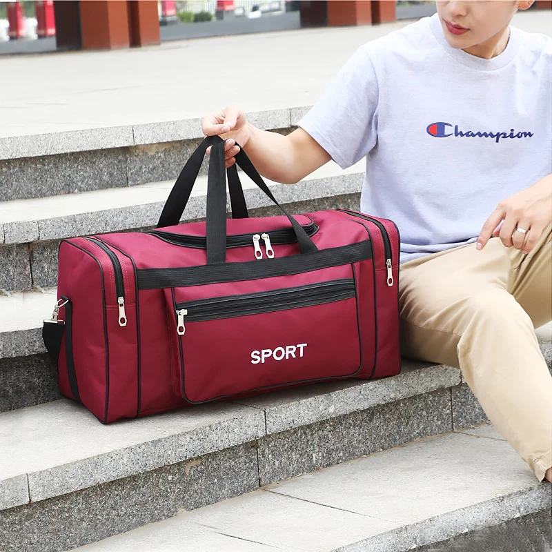 Waterproof Men Sport Travel Bag Women GYM Bags New Red Yoga Fitness Bag Unisex Handbag Large Capacity Nylon Duffle Bag XA165K
