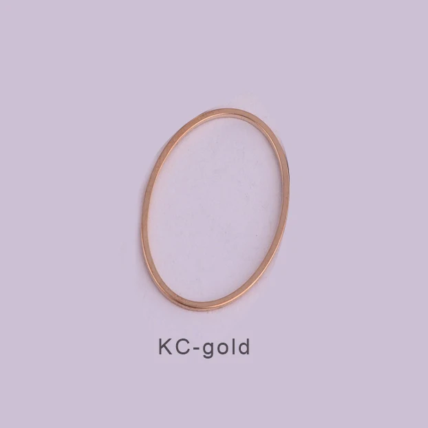 KC gold color 20 шт./лот, полые латунные Овальные Подвески в форме эллипса, медные минималистичные геометрические подвески для браслета, аксессуары для ювелирных изделий diy - Окраска металла: KC gold color